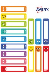 Etikett, tollcímke, 50x10 mm, kézzel írható, AVERY ZWECKFORM, vicces-színes, 30 etikett/csomag